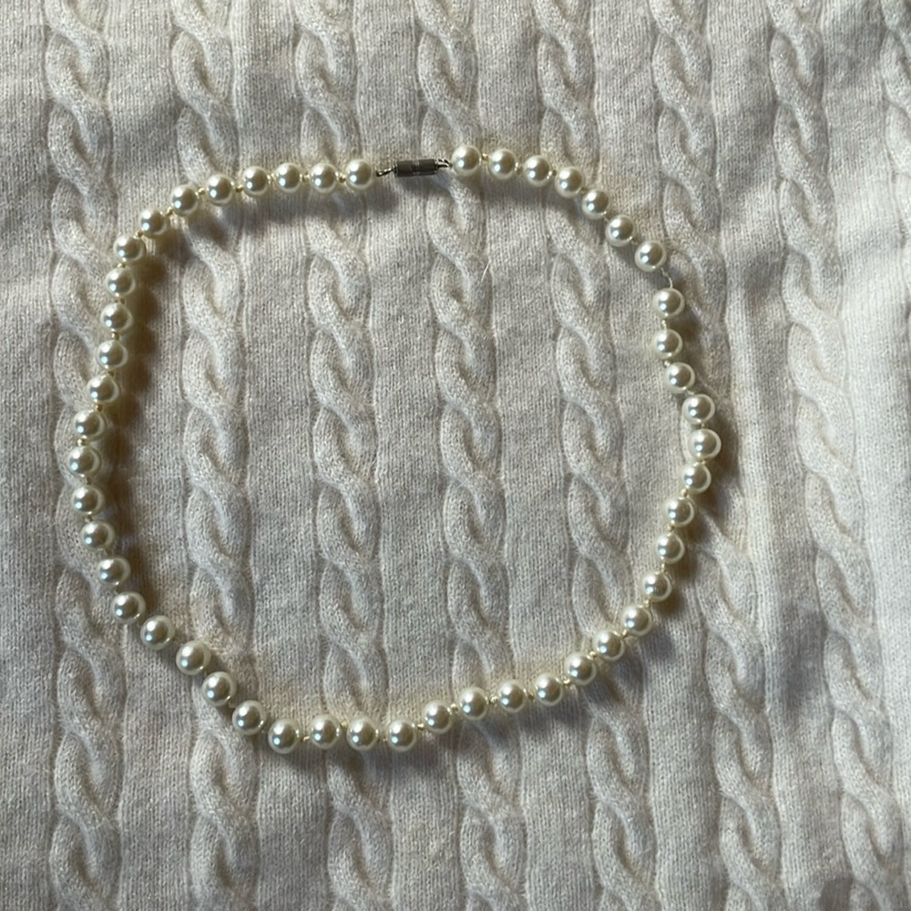 Faux pearl necklace